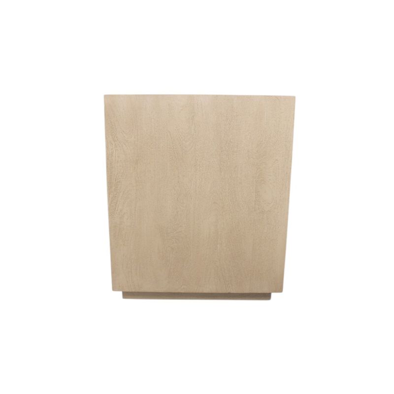 HomeRoots 24" Natural Solid Wood Ribbed Texture Three Drawer Nightstand image number 5