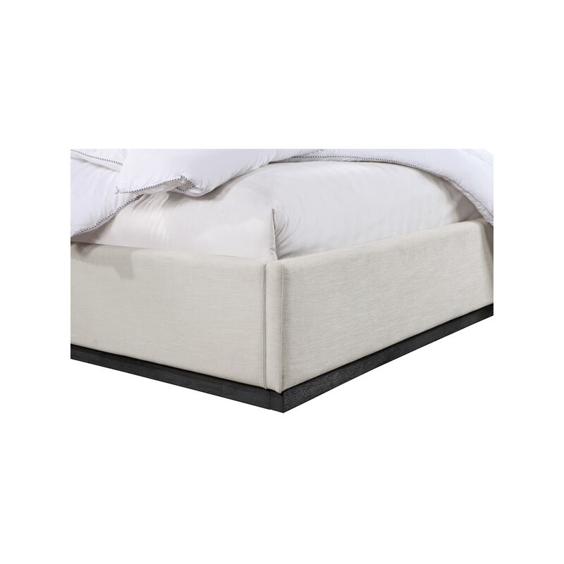 Meridian Furniture Alfie Beige Linen Textured Fabric King Bed
