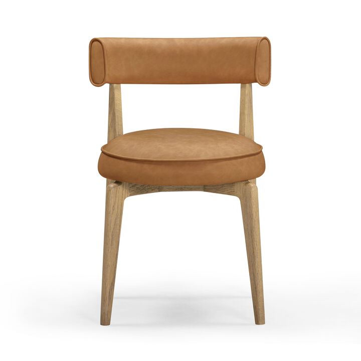 Casafoyer Nikita Saddle Brown Performance Vegan Leather Dining Chair