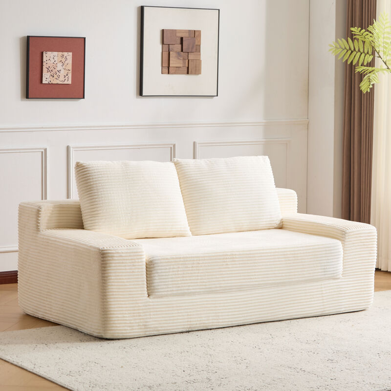 GOODSILO Comfortable Deep Seat Sofa Bed with Reversible Cushions and Pillows for Modern Living Spaces image number 1