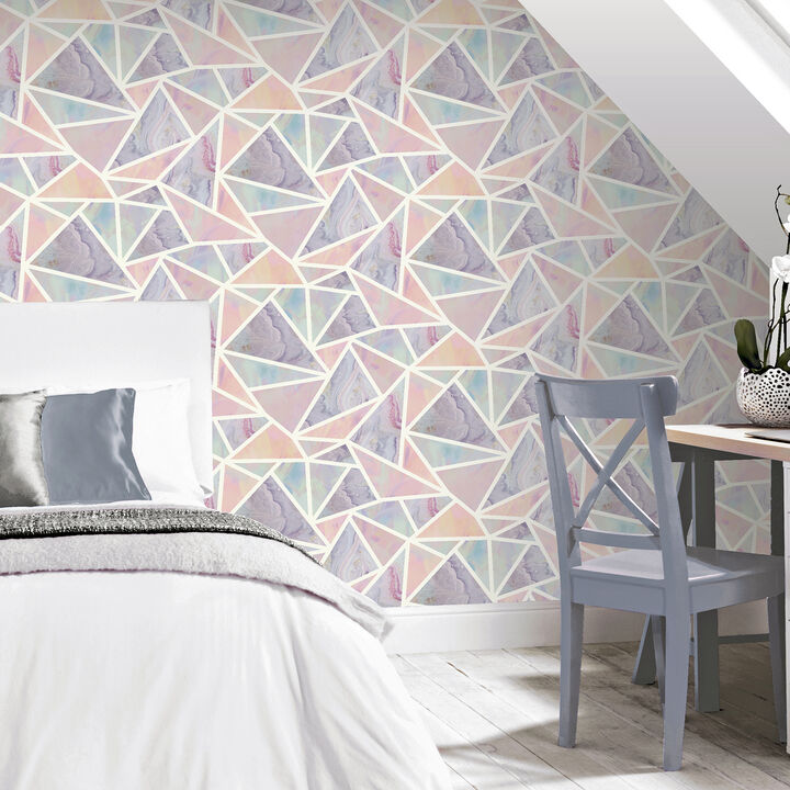 Lizzie Pastel Triangles Wallpaper