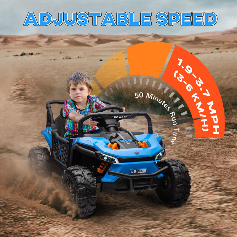 BreeBe 12V Ride On Truck, Battery Powered Electric Car for Kids w/ Remote Control, 4-Wheel Suspension & LED Lights image number 5