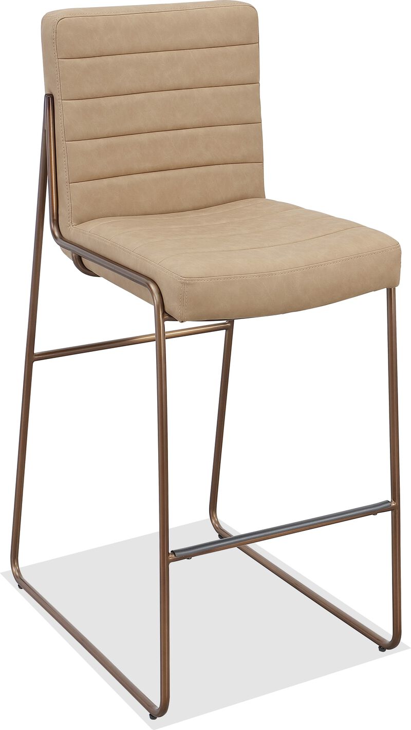 Madison Metal Frame Bar Stool in Honey Synthetic Leather