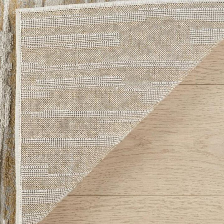 HomeRoots 5' X 8' Beige and Brown Abstract Distressed Area Rug
