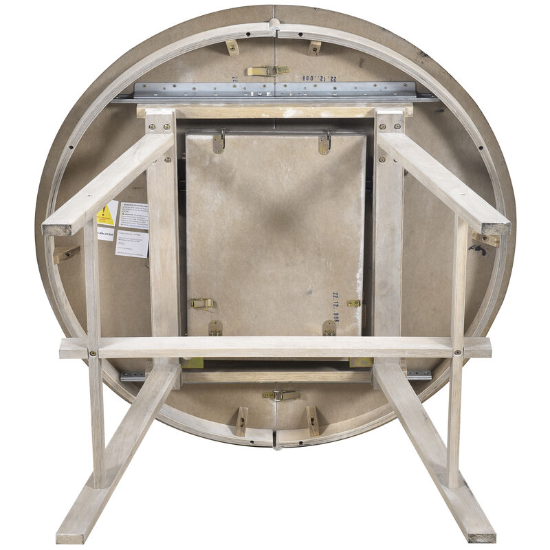 Merax Wood Round Extendable Dining Table