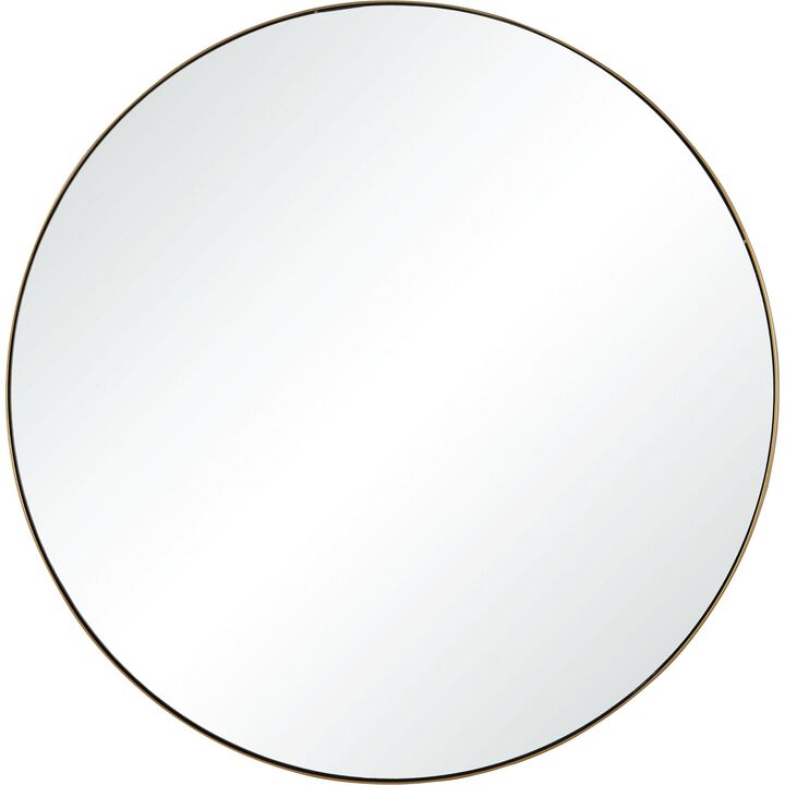 24" Gold Glass Framed Round Wall Mirror
