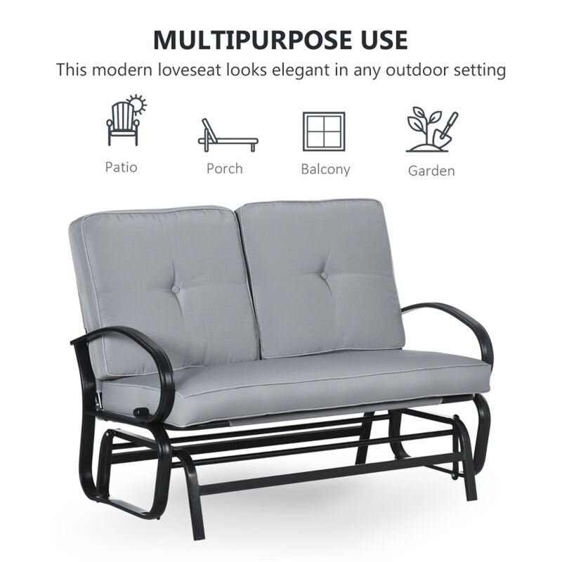 Elegant Outdoor Patio Outdoor Glider Bench For Backyard Seating image number 3
