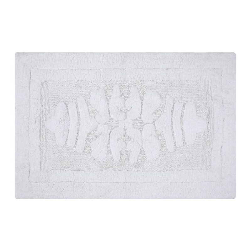 Knightsbridge Cipher 220 GSF Non Skid Back Bath Rug 21 x 34 - White