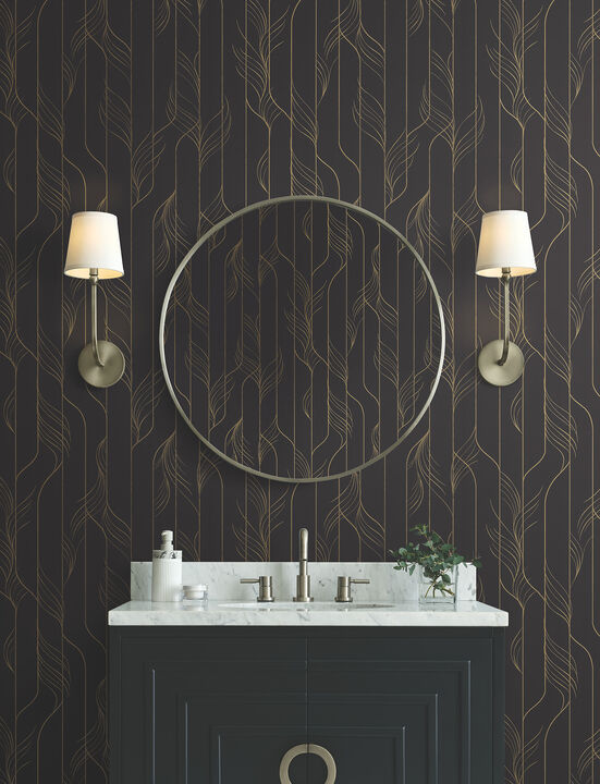 Elemental Thread Black & Gold Wallpaper