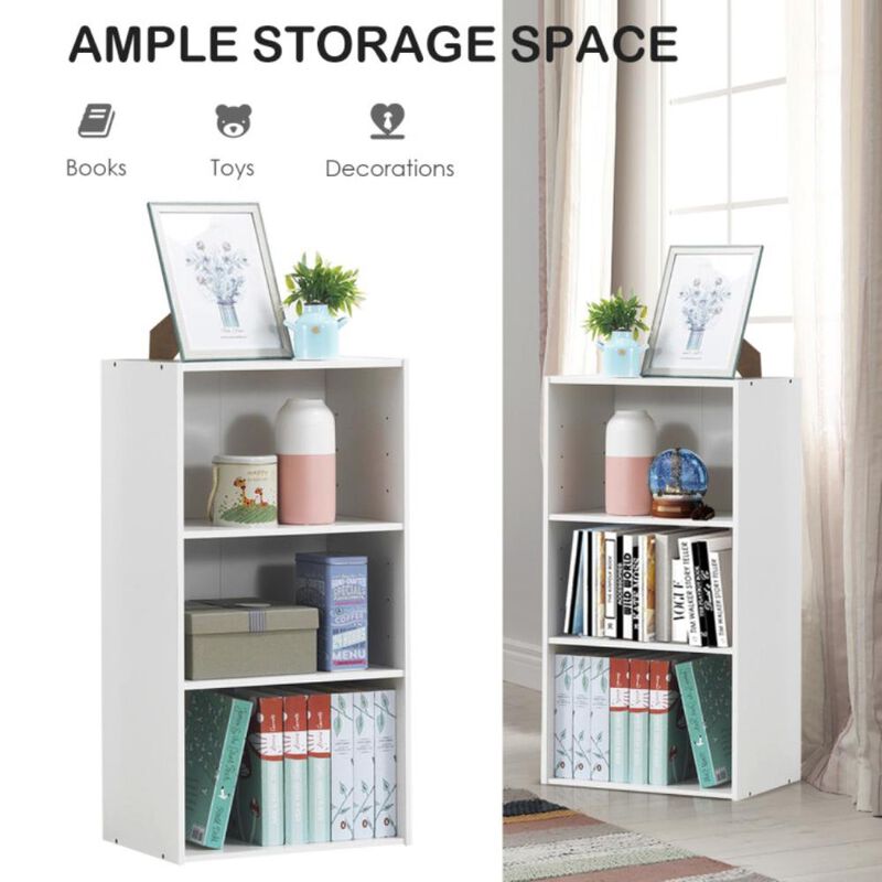 Hivvago 3 Open Shelf Bookcase Modern Storage Display Cabinet