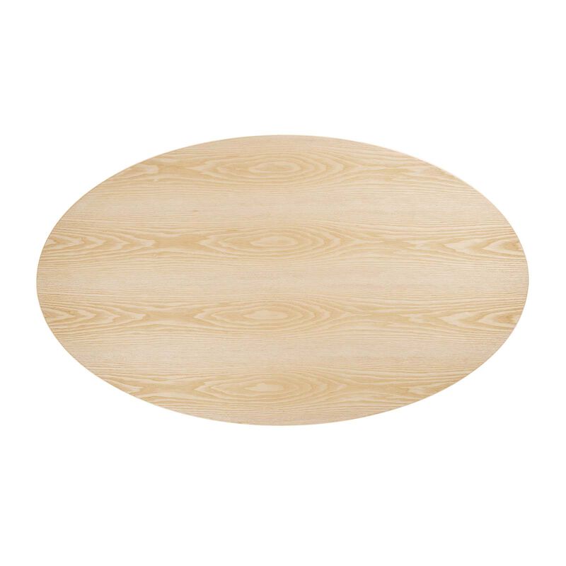 Modway - Lippa 60" Oval Wood Grain Dining Table Gold Natural