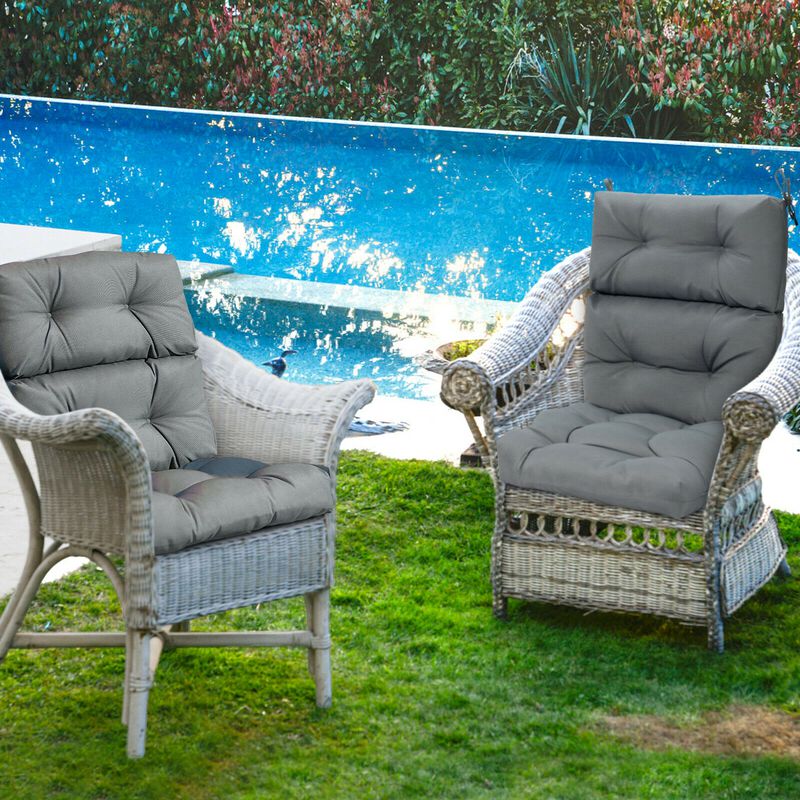 22 x 44 Inch Tufted Outdoor Patio Chair Seating Pad