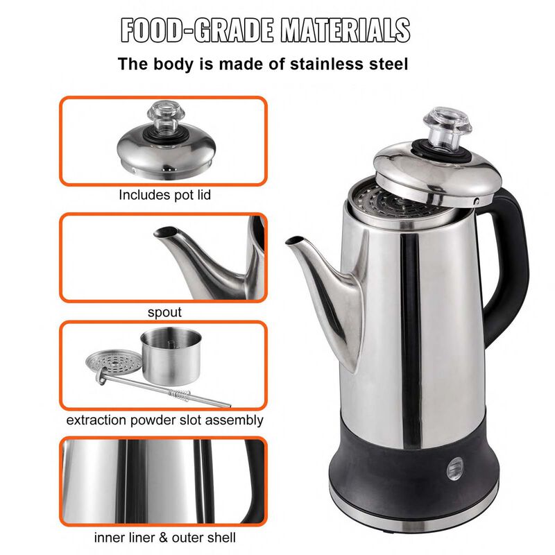 Stainless Steel Electric Coffee Percolator Pot, image number 6