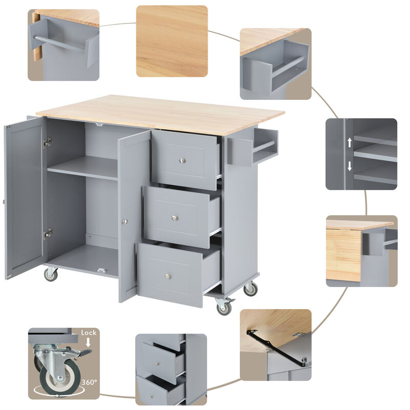 Merax Rolling Mobile Kitchen Island image number 7
