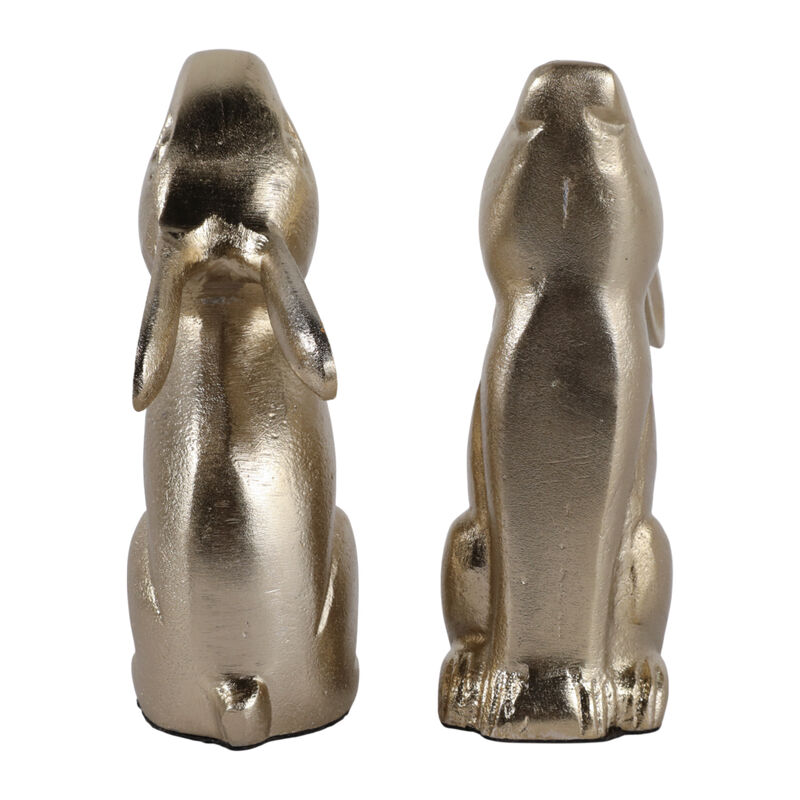 S/2 7" Bunny Bookends, Gold image number 4
