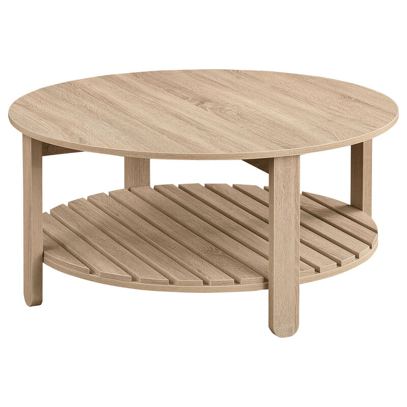 Coaster Fowler 1-shelf Round Engineered Wood Coffee Table Natural