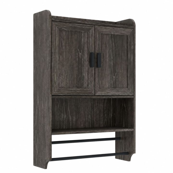 ELEMENT ACE Wall Mounted Bathroom Cabinet with Doors, Adjustable Shelf, Towel Bar, Paper Holder, Over Toilet Medicine Organizer