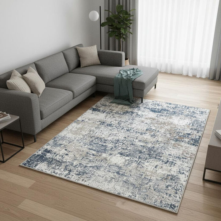 HomeRoots Abstract Washable Area Rug