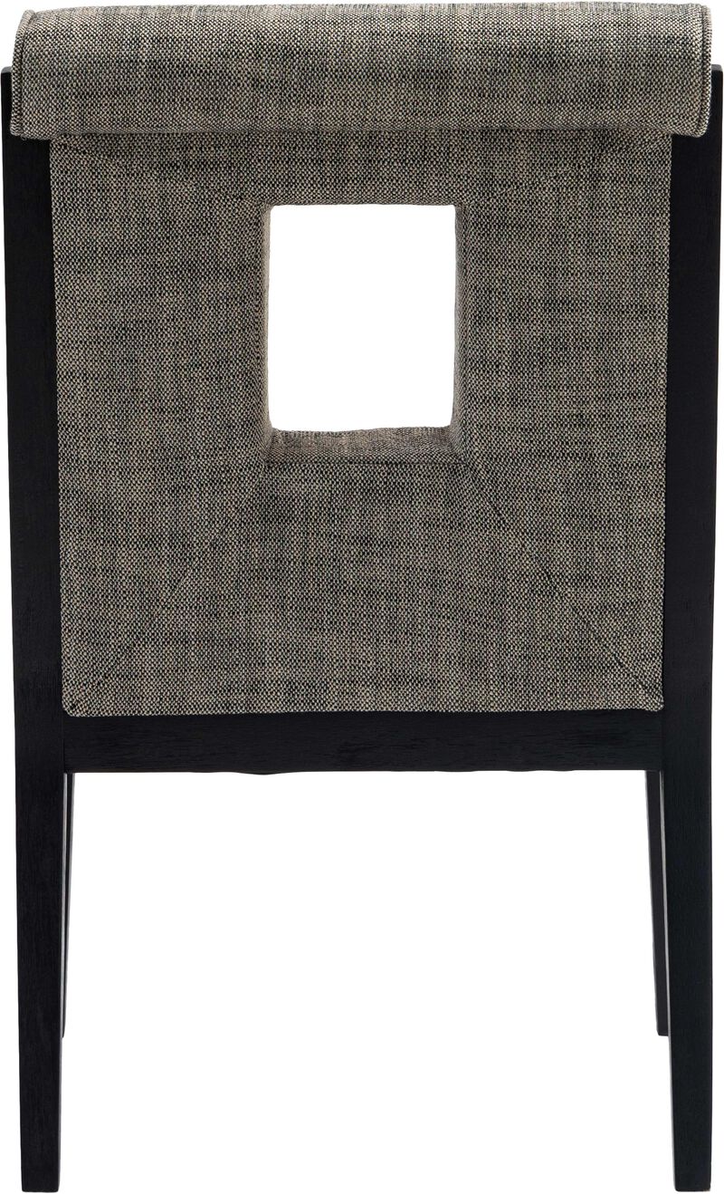 Meridian Furniture Gwendolyn Grey Linen Textured Fabric Dining Arm Chair