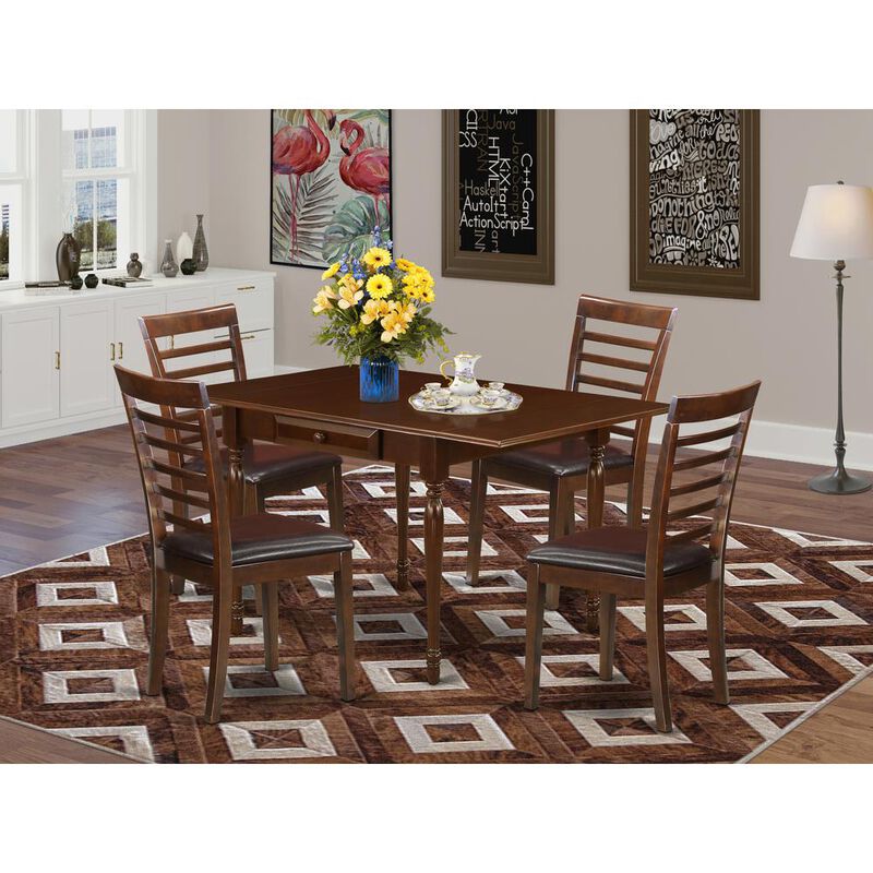 East West Furniture Dining Room Set Mahogany