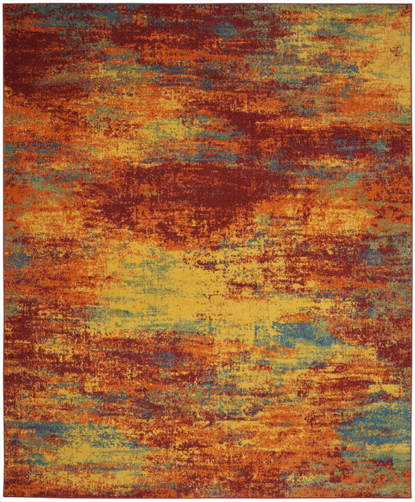 HomeRoots Abstract Indoor Outdoor Area Rug