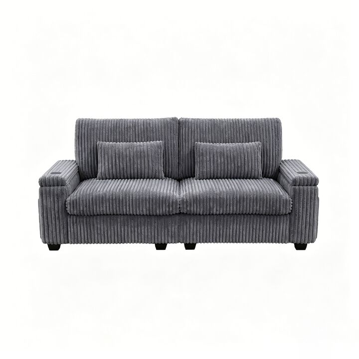 91" Corduroy 2-Seater Loveseat Sofa