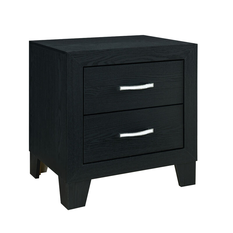 Reid Black Contemporary Nightstand image number 2