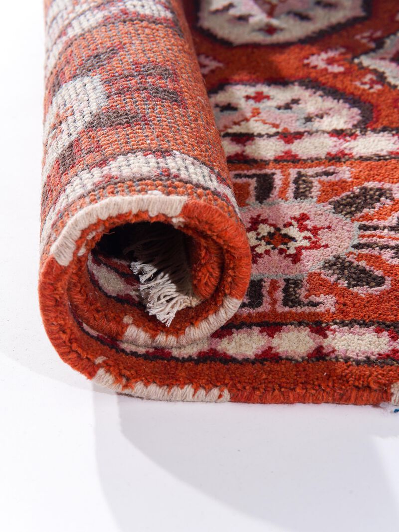 RUGSOTIC CARPETS HAND KNOTTED WOOL & SILK ECO-FRIENDLY ORIENTAL AREA RUGS  - Rectangle Shape, Classic Oriental Traditional , Low Pile Handmade Area Rugs (AF0119) image number 6