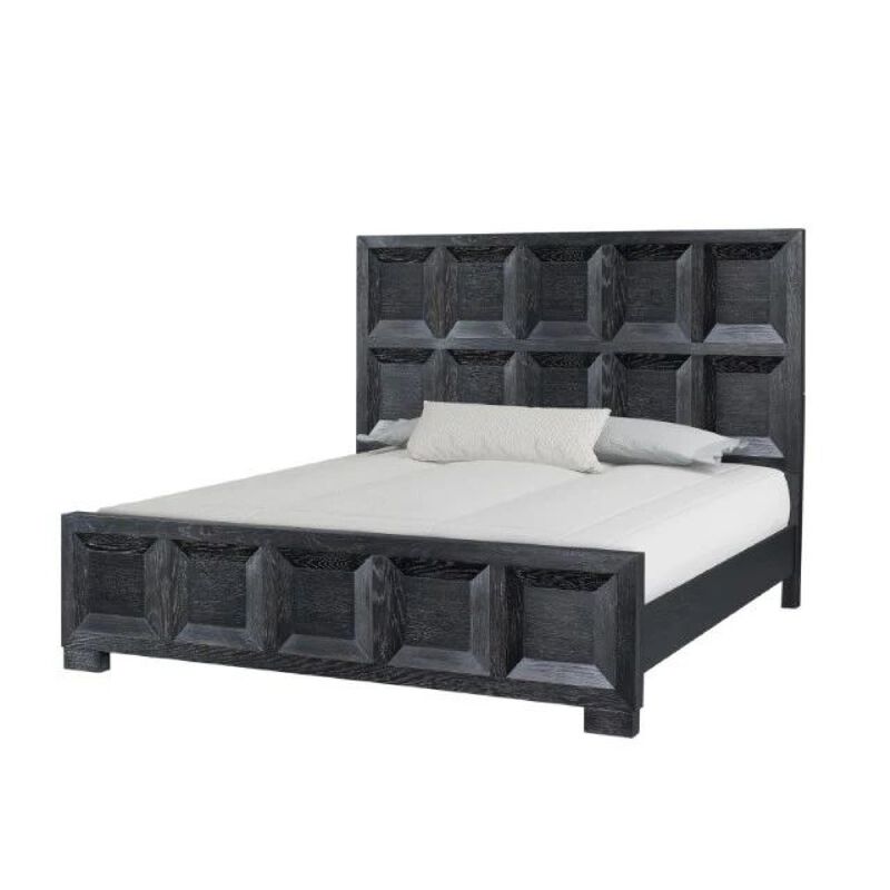 Kizie 5pc Queen Bedroom Set, Rustic Black, Chest, Mirror, Nightstand image number 5