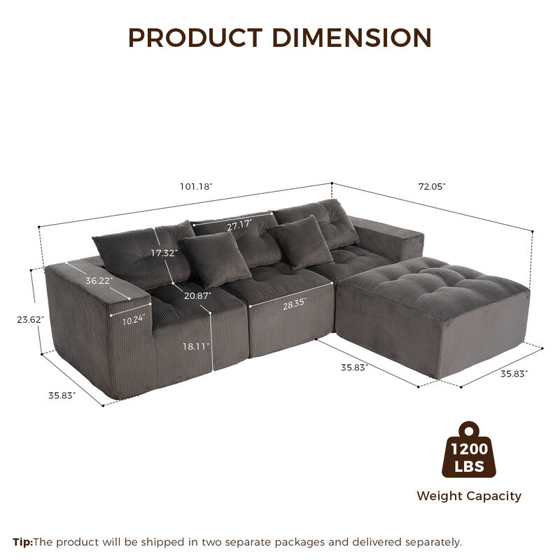 Frif L-Shaped Modular Compression Sofa image number 9