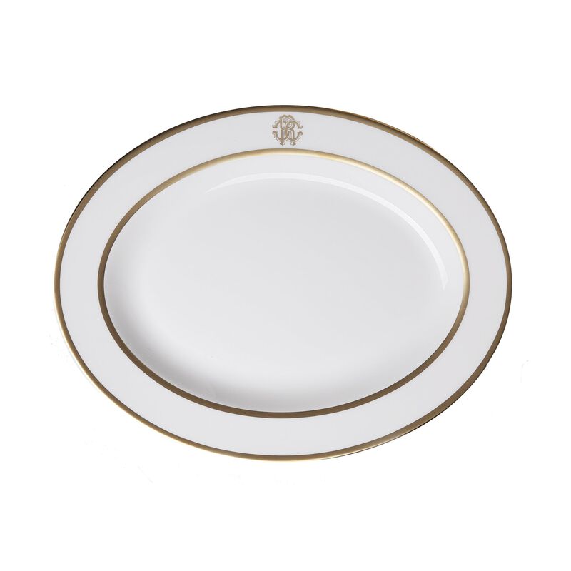 Oval Dish SILK Gold diam. 14.17" image number 0