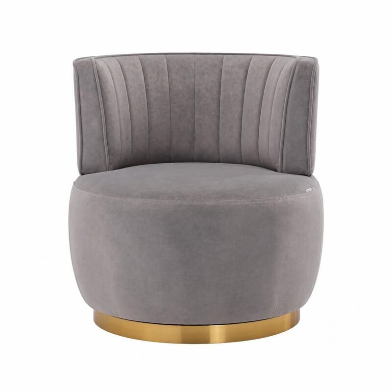 GOODSILO 360 Degree Swivel Barrel Accent Chair, Upholstered Round Armchair for Living Room, Bedroom, Office, Nursery, Lounge, Waiting Rooms image number 0