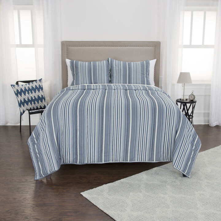 Striped Cotton Down Alternative Comforter – Soft, Breathable, Lightweight