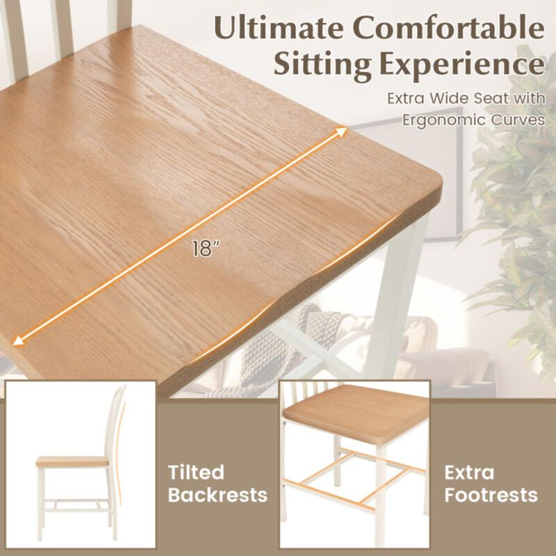 Hivvago Armless Spindle Back Dining Chair Set of 2 with Ergonomic Seat