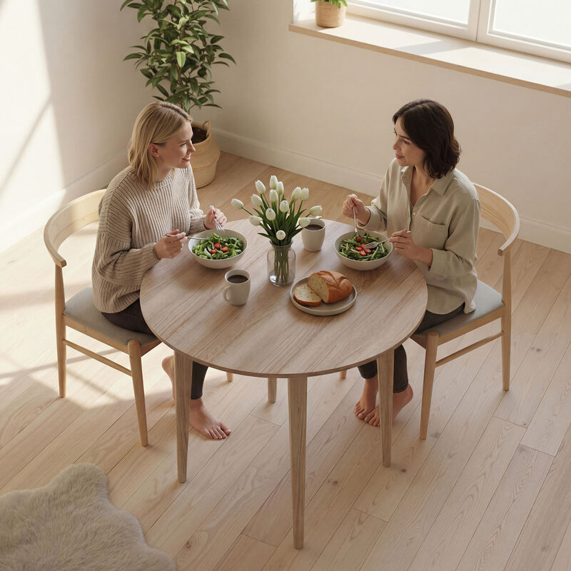 Hivvago Round Drop Leaf Dining Table for Small Spaces image number 7