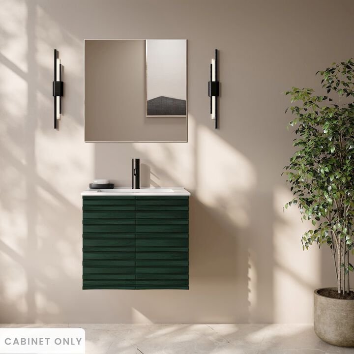 Cascade 24" Wall-Mounted Bathroom Vanity Cabinet without Top in Green Oak
