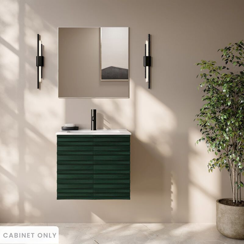 Cascade 24" Wall-Mounted Bathroom Vanity Cabinet without Top in Green Oak image number 1