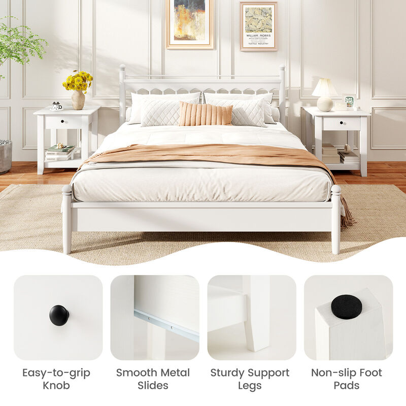 Single Modern Nightstand with Drawer and Open Shelf Storage Bedside Table image number 6