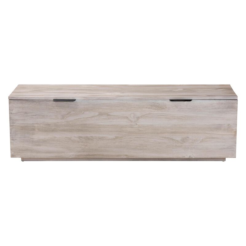 bali & pari Alvaro Wood Storage Trunk with Hinged Lid - Rectangular Blanket Chest and Bedroom Bench with Spacious Interior, Modern Farmhouse Storage Furniture for Entryway, Bedroom, or Living Room image number 3