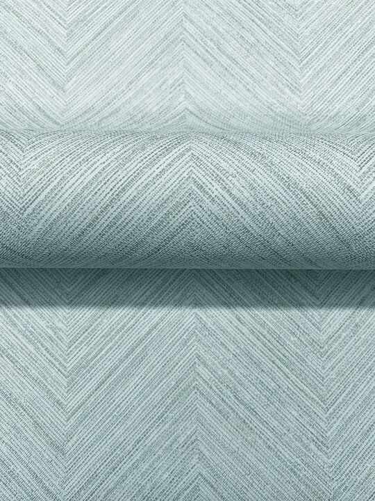 Caladesi Aqua Linen Chevron Wallpaper