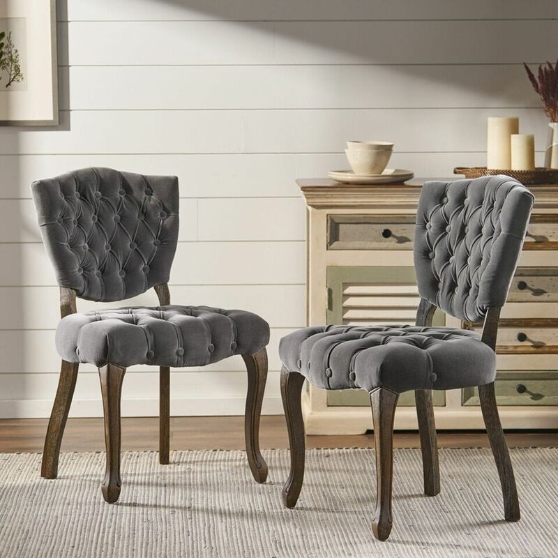 Merax Tufted Velvet Dining Chairs 2 Pieces