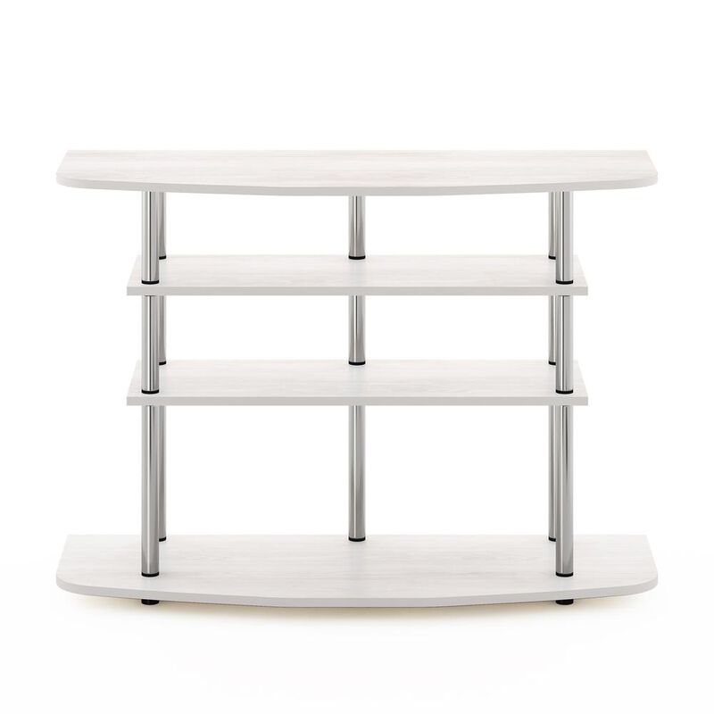 Furinno Frans Turn-N-Tube 4-Tier TV Stand for TV up to 46, White Oak