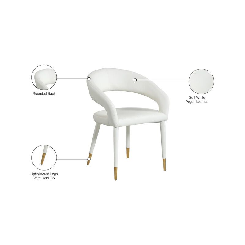 Meridian Furniture Destiny White Vegan Leather Dining Chair