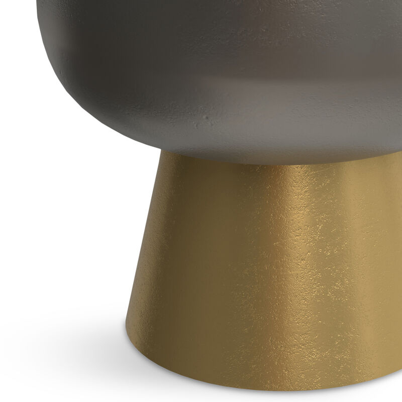 Anthony Contemporary 14 inch Wide Cast Aluminum Side Table in Antique Bronze/Antique Brass, Fully Assembled