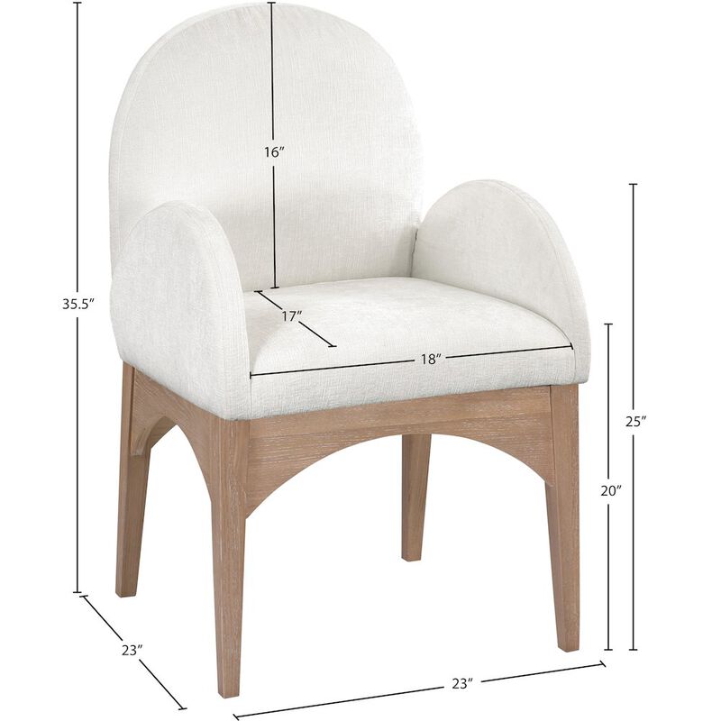 Meridian Furniture Waldorf Cream Chenille Fabric Dining Chair