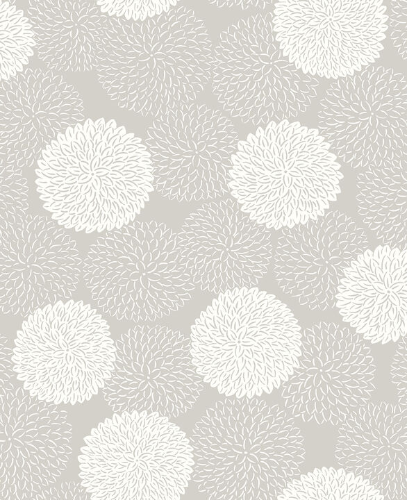 Blithe Taupe Floral Wallpaper