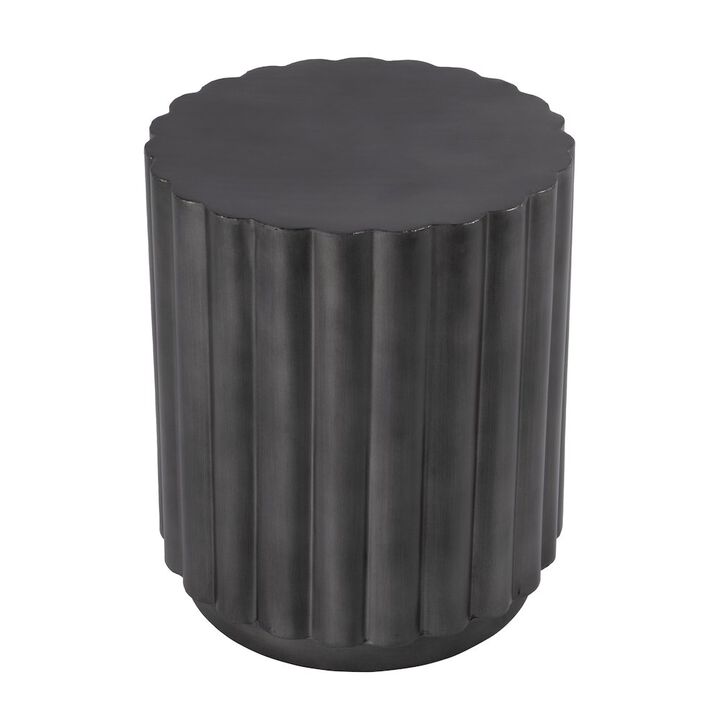 Butler Specialty Ava 15 in. W Round Iron Fluted Side Table, Gray