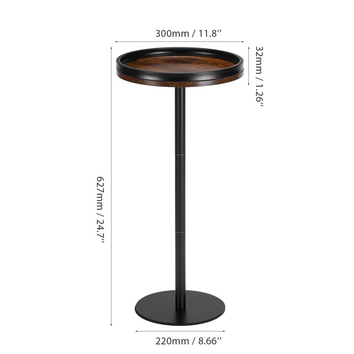 ZEXVIDA Round Drink Table,Small Pedestal Table,Small Round Side Table for Small Spaces,Martini Table for Living Room, Bedroom, B