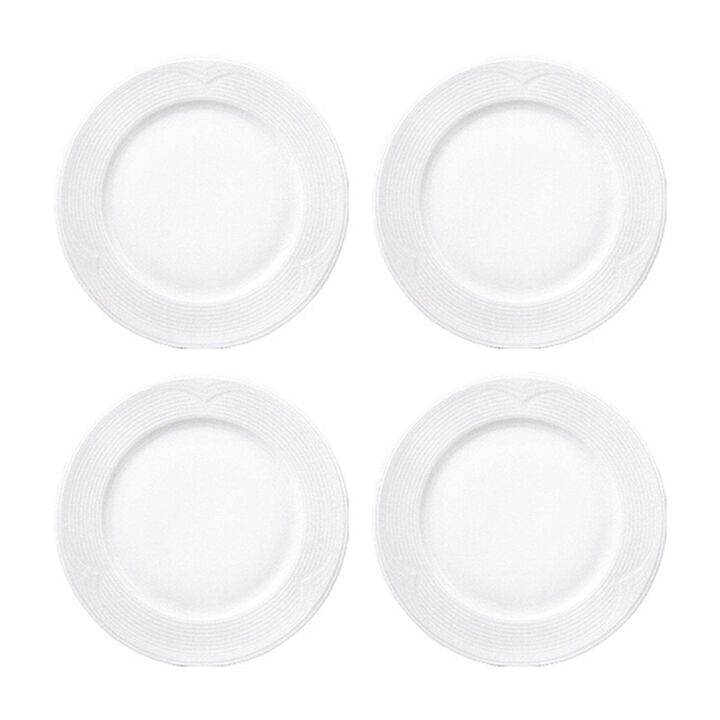 Saturn dia.8.5" Round White Porcelain Plate (Set of 4)