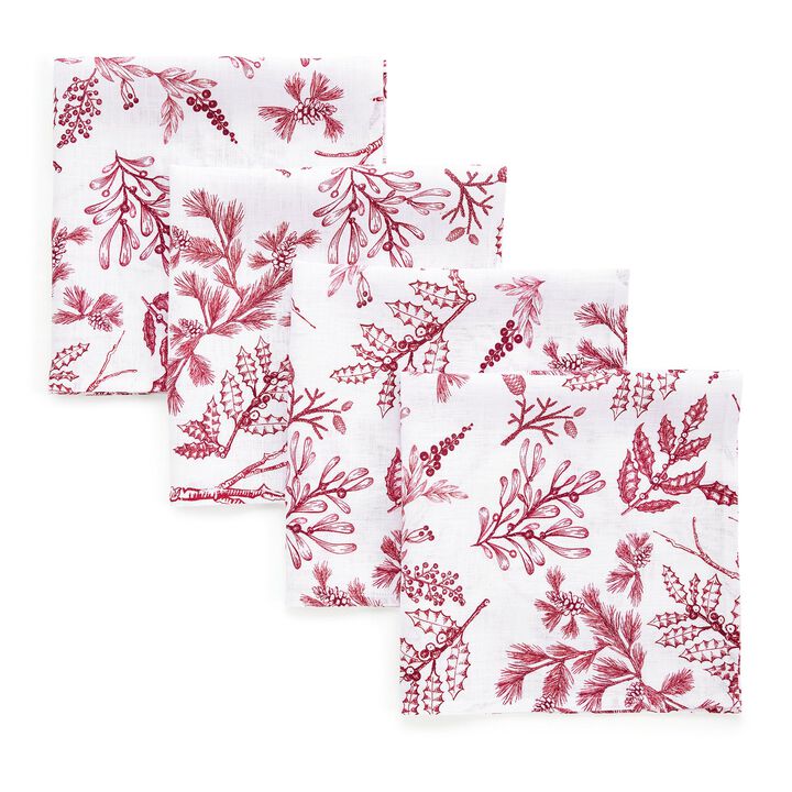 Linen Dinner Napkins - Winter Forest